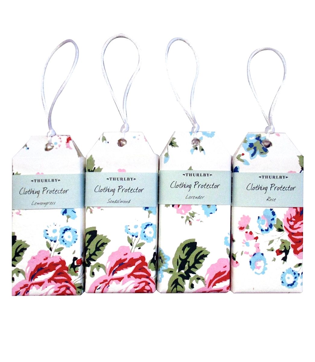 Bloom Natural Clothing Protector with rose pattern and white satin hanging loop