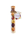 Blooming Tea - Set of 6 balls in a glass tube with cork stopper.
