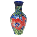 Small Blue Ceramic Vase - Hibiscus