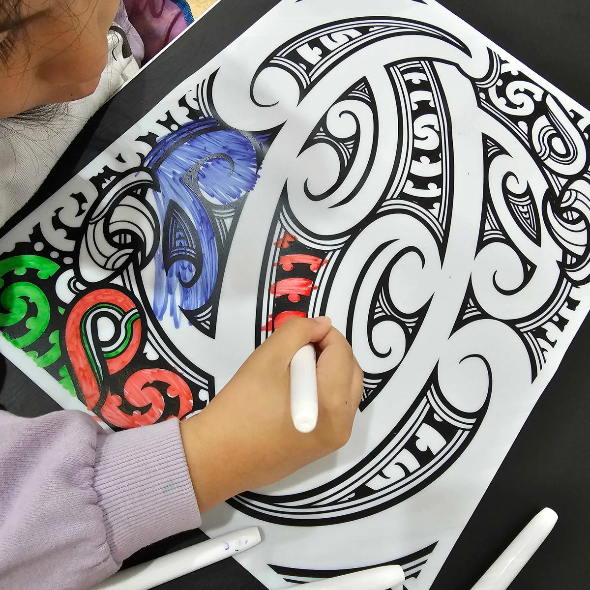 Māori washable colouring mat NZ made