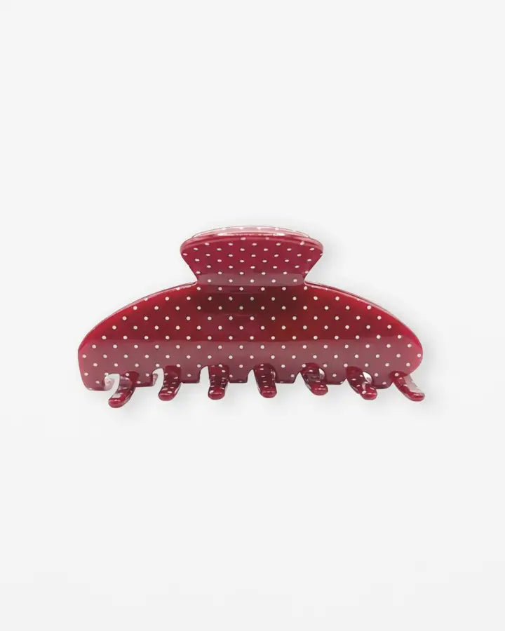 Red with Mini White Dots Hair Claw