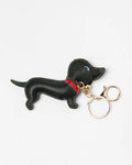 Black Badger Dog Keychain