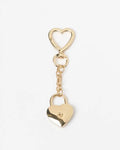 Gold Heart Locket Keychain