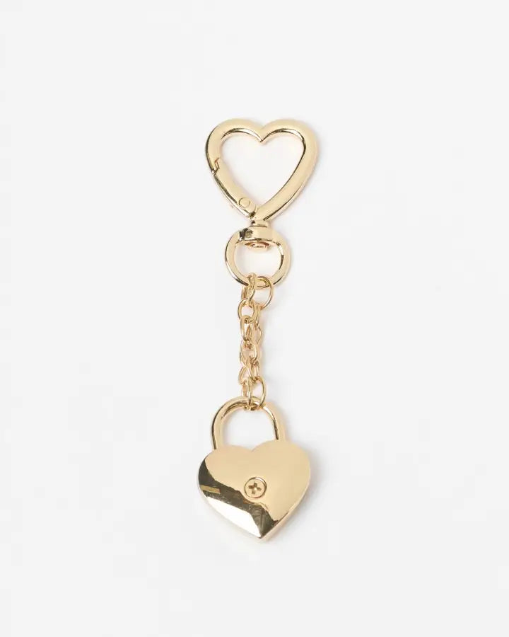 Gold Heart Locket Keychain