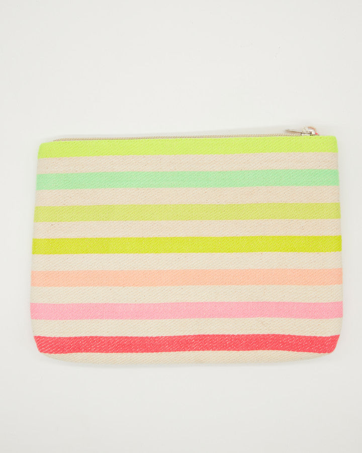 Large pouch with tassel - Coloured Stripes