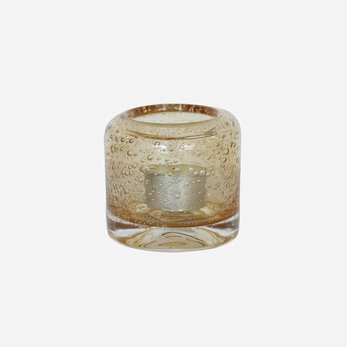 Amber Glass Candle Holder