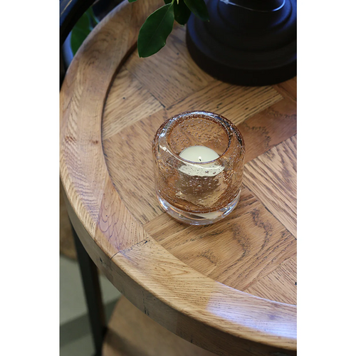 Amber Glass Candle Holder