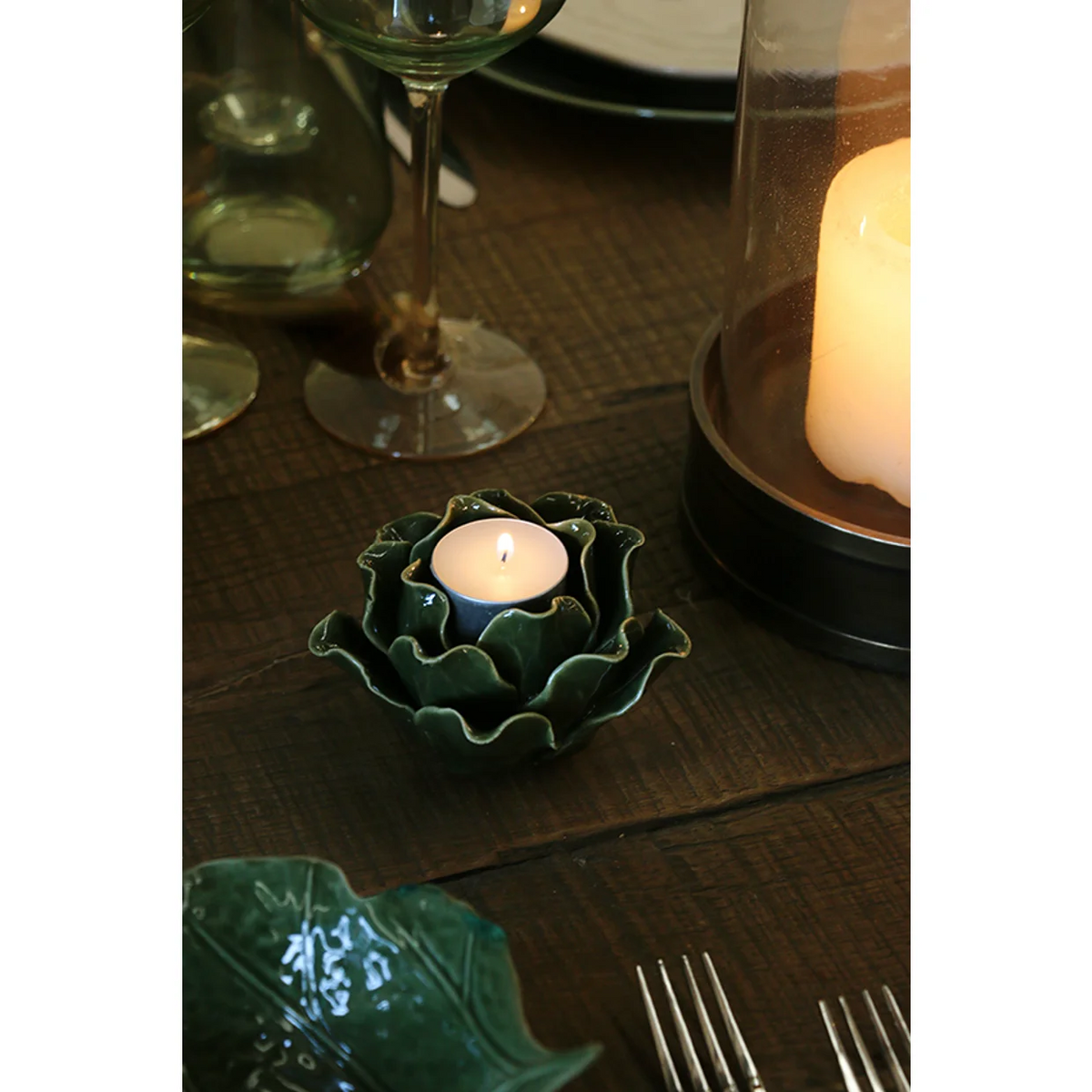 Verde Leaf Candle Holder
