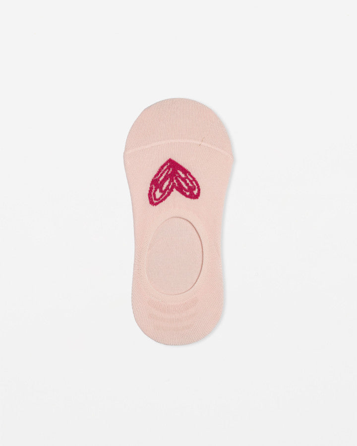 Sock no show glitter heart