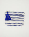 Small Pouch with Tassel - Navy Herringbone