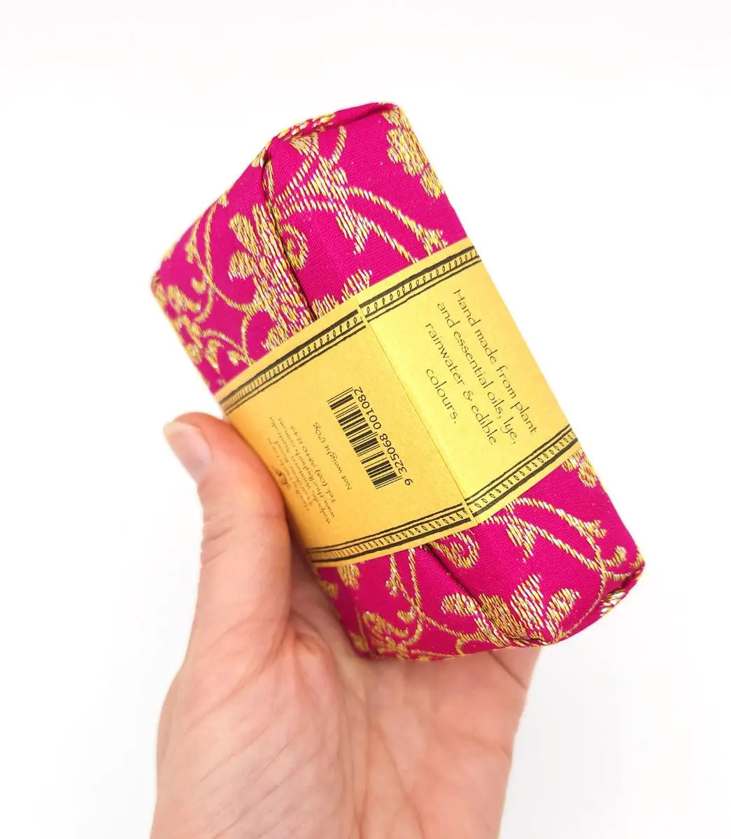 Maharani Handmade Rose  & Patchouli Soap (Zari Wrapped)